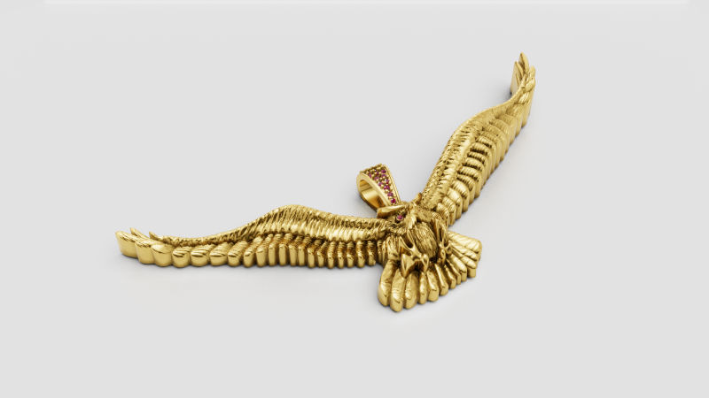 Gold owl jewelry Modello di stampa 3D .c4d .max .obj .3ds .fbx .stl .blend