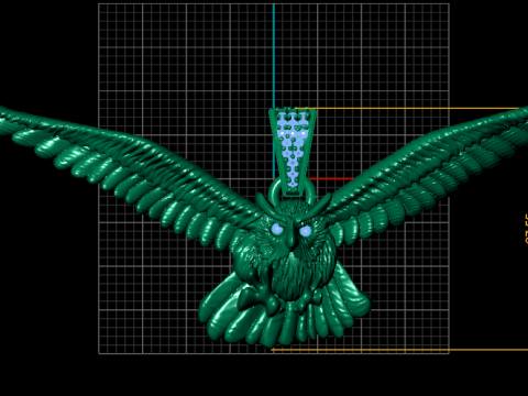Gold owl jewelry Modello di stampa 3D