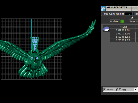 Gold owl jewelry Modello di stampa 3D