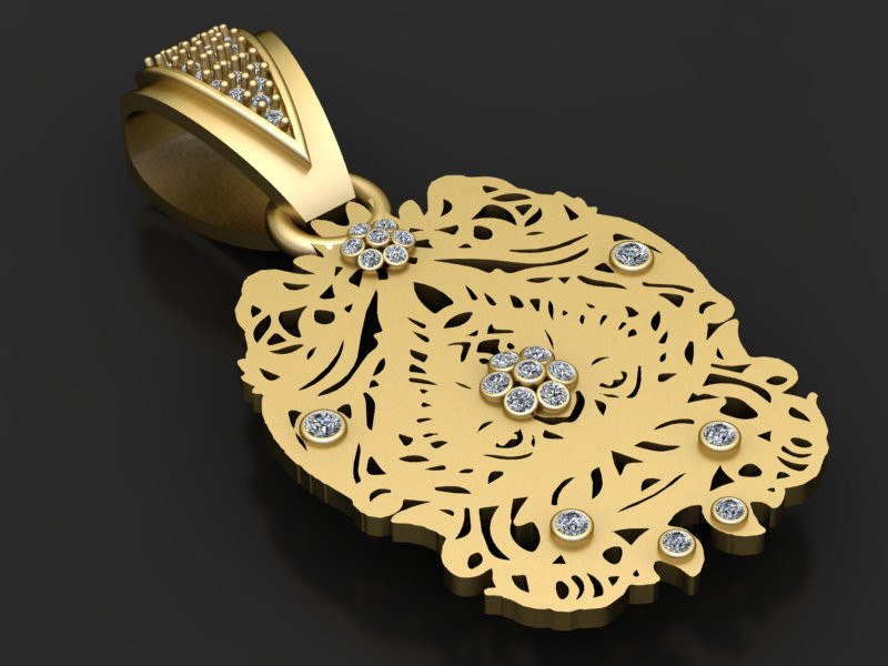 Liontin Pita Emas Model Cetak 3D .c4d .max .obj .3ds .fbx .stl .blend 