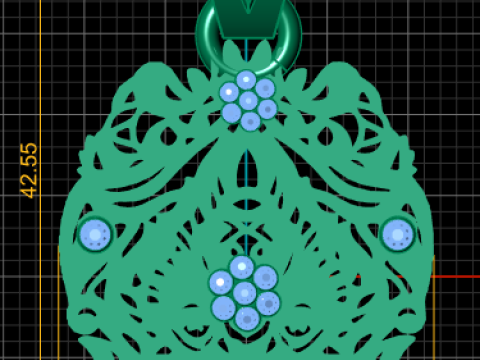 Liontin Pita Emas Model Cetak 3D