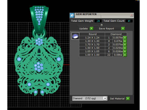Liontin Pita Emas Model Cetak 3D