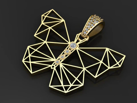 Butterfly Pendant 3D Print Model