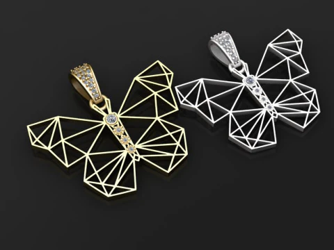 Butterfly Pendant 3D Print Model
