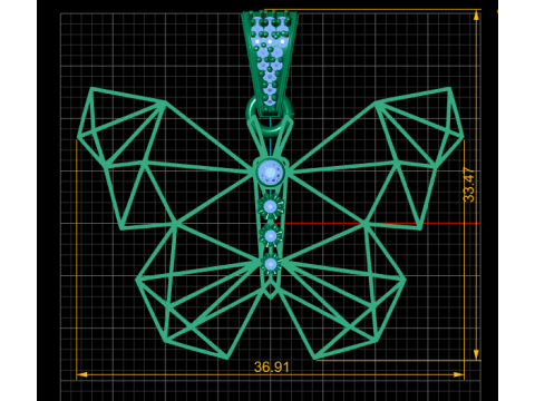 Butterfly Pendant Modello di stampa 3D