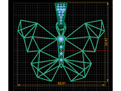 Butterfly Pendant 3D Print Model