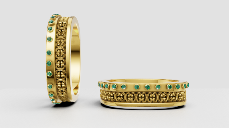 Vintage Inspired Ring 3D Принт Модель .c4d .max .obj .3ds .fbx .stl .blend
