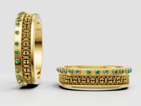 Vintage Inspired Ring 3D-Druckmodell