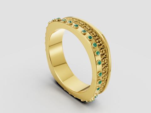 Vintage Inspired Ring 3D Принт Модель