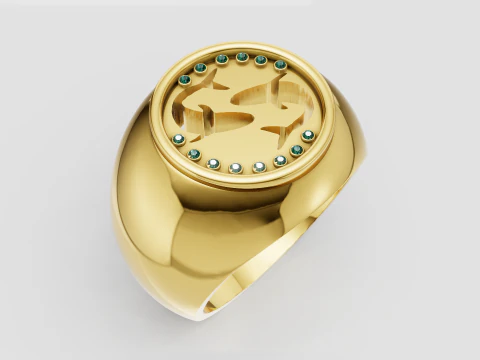 Artistic Fish Ring 3D Print Model