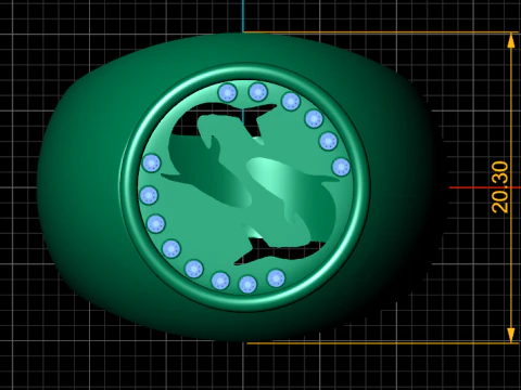 Artistic Fish Ring 3D Print Model