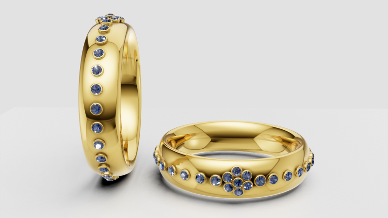 Grey Gemstone Ring 3D Принт Модель .c4d .max .obj .3ds .fbx .stl .blend
