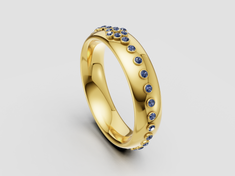 Grey Gemstone Ring 3D Принт Модель