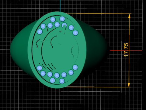 Green Gemstone Ring 3D 打印模型