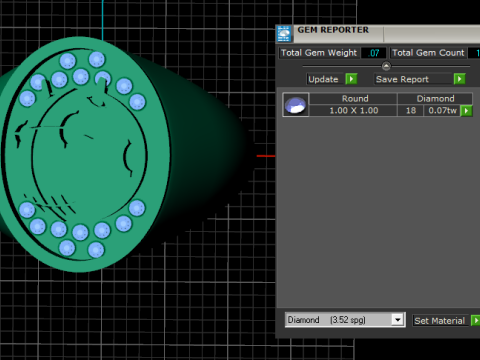 Green Gemstone Ring 3D 打印模型