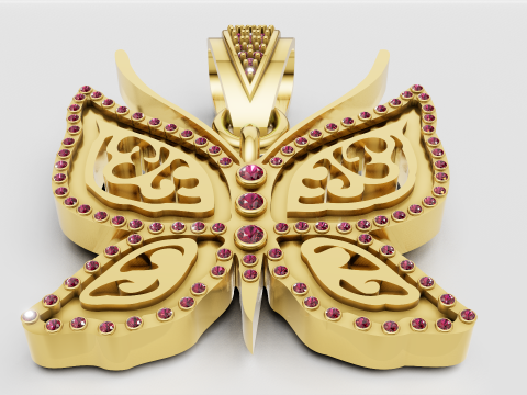 Butterfly Gold Pendant Modello di stampa 3D