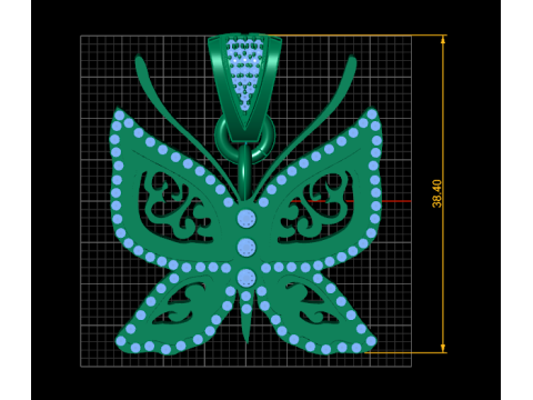 Butterfly Gold Pendant 3D प्रिंट मॉडल
