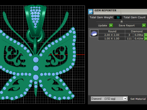 Butterfly Gold Pendant 3D प्रिंट मॉडल