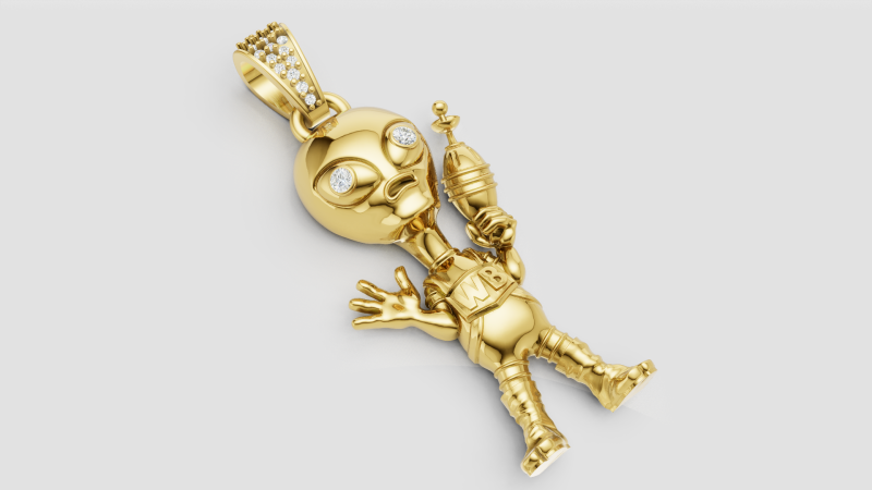 Alien pendant 3D Принт Модель .c4d .max .obj .3ds .fbx .stl .blend 