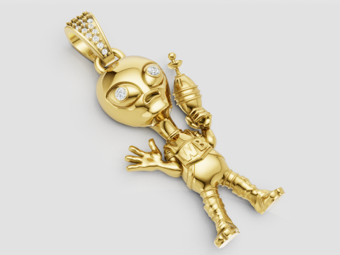 Alien pendant Modello di stampa 3D