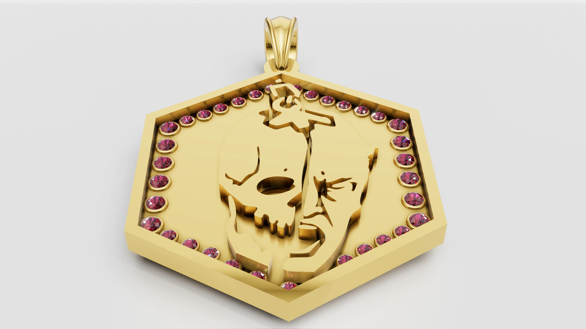 Dual face pendant 3D Print Model .c4d .max .obj .3ds .fbx .stl .blend 