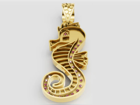 Seahorse pendant 3D Print Model