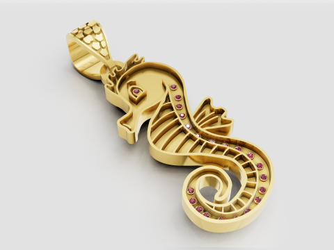 Seahorse pendant 3D-printmodel