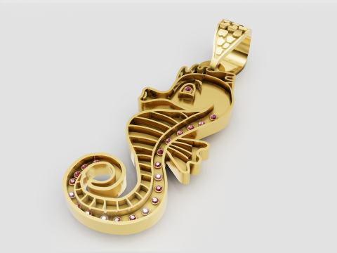 Seahorse pendant 3D-printmodel