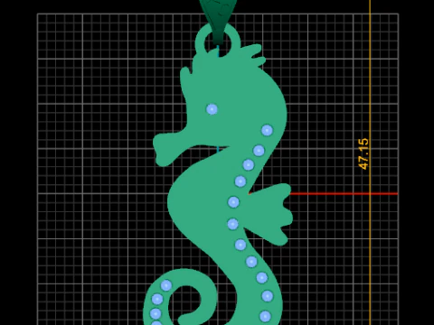 Seahorse pendant 3D Print Model