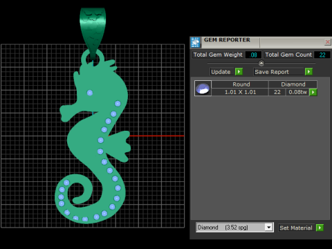 Seahorse pendant 3D-printmodel