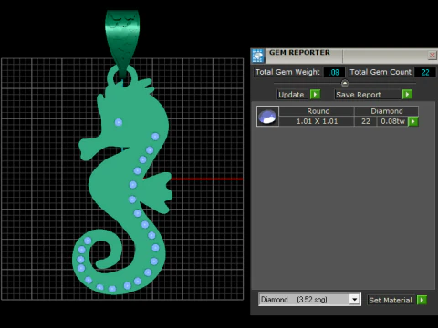 Seahorse pendant 3D Print Model
