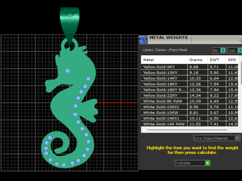 Seahorse pendant 3D-printmodel