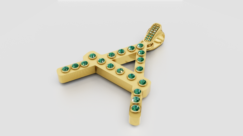 Letter A pendant Modelo de Impressão 3D .c4d .max .obj .3ds .fbx .stl .blend