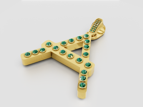 Letter A pendant 3D Print Model