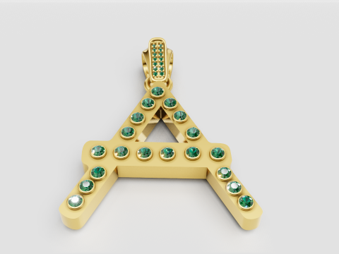 Letter A pendant Modelo de Impressão 3D