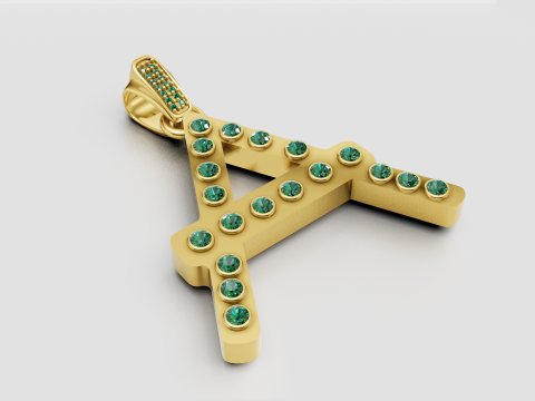 Letter A pendant Modelo de Impressão 3D