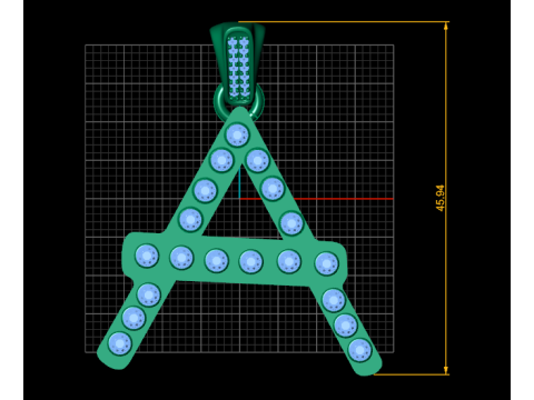 Letter A pendant Modelo de Impressão 3D