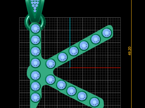 Gold initial charm 3D-Druckmodell