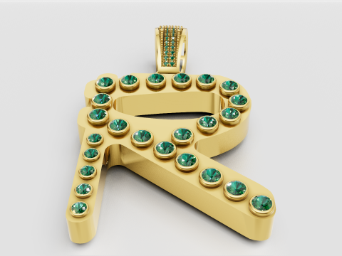 Green gemstone charm 3D Print Model