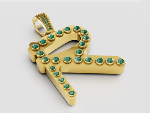 Green gemstone charm 3D प्रिंट मॉडल