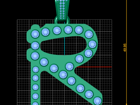 Green gemstone charm 3D प्रिंट मॉडल