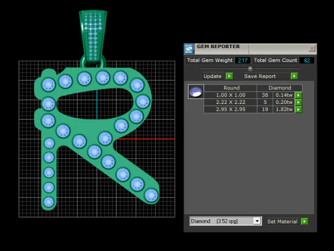 Green gemstone charm 3D Print Model