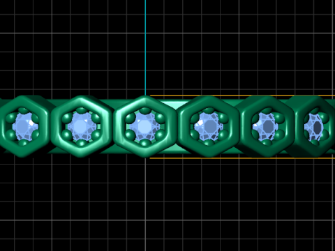 Hexagon gemstone ring Modèles 3D en vedette