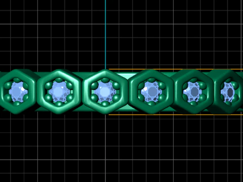 Hexagon gemstone ring 3D Print Model