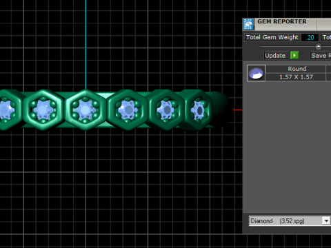 Hexagon gemstone ring Modèles 3D en vedette