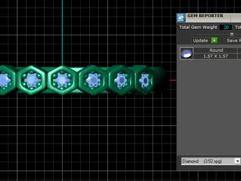 Hexagon gemstone ring 3D Print Model