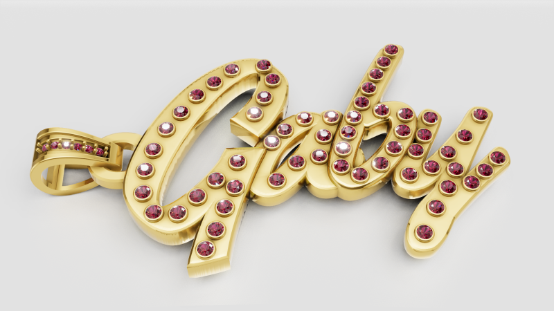 Gaby name pendant 3D Принт Модель .c4d .max .obj .3ds .fbx .stl .blend