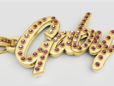 Liontin nama Gaby Model Cetak 3D