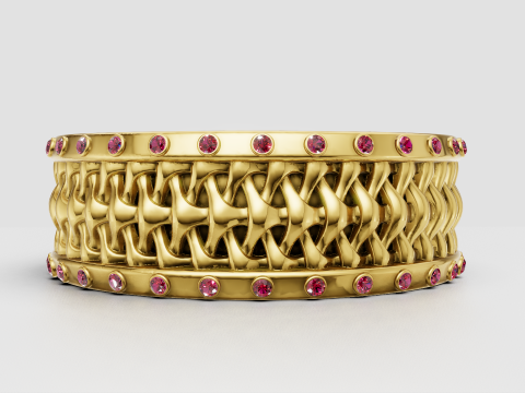 Lattice gold band ring 3Dプリントモデル