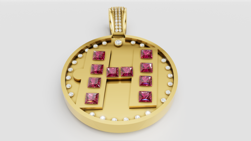 Gold letter pendant 3D Print Model .c4d .max .obj .3ds .fbx .stl .blend